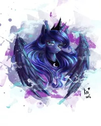 Size: 1200x1500 | Tagged: artist:karmamoonshadow, derpibooru import, princess luna, safe, solo