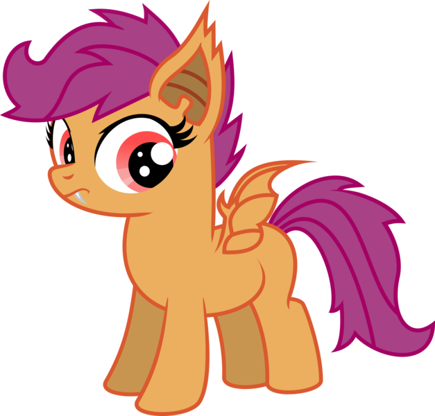 Size: 4000x3828 | Tagged: safe, artist:technicallylegal, derpibooru import, scootaloo, bat pony, pony, absurd resolution, bat ponified, race swap, scootabat, simple background, solo, transparent background, vector