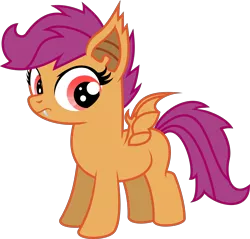 Size: 4000x3828 | Tagged: safe, artist:technicallylegal, derpibooru import, scootaloo, bat pony, pony, absurd resolution, bat ponified, race swap, scootabat, simple background, solo, transparent background, vector