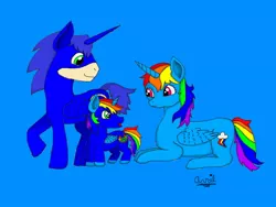 Size: 1024x768 | Tagged: safe, artist:narwhalsareawsome, derpibooru import, rainbow dash, oc, oc:sky, ponified, alicorn, pony, alicorn oc, alicornified, crossover, interspecies, male, offspring, parents:sonicdash, race swap, rainbowcorn, sega, shipping, sonic the hedgehog, sonic the hedgehog (series), sonicdash, straight, video game