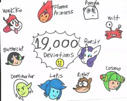 Size: 1065x849 | Tagged: adventure time, animaniacs, artist:cmara, cosmo the seedrian, crossover, derpibooru import, flame princess, foster's home for imaginary friends, lapis lazuli (steven universe), lord dominator, panda, rarity, regular show, rigby, safe, sonic the hedgehog (series), steven universe, traditional art, wakko warner, wander over yonder, we bare bears, wilt (foster's home for imaginary friends)