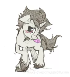 Size: 780x856 | Tagged: safe, artist:skutchi, derpibooru import, oc, oc:mylove, unofficial characters only, pony, unicorn, blushing, makelovepony, nervous, smiling, solo, tumblr