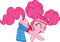 Size: 6000x4180 | Tagged: absurd resolution, artist:slb94, buckball season, clothes, derpibooru import, excited, female, pinkie pie, pinktails pie, plot, safe, simple background, socks, solo, striped socks, transparent background, vector