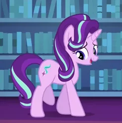 Size: 434x440 | Tagged: safe, derpibooru import, screencap, starlight glimmer, pony, unicorn, every little thing she does, cute, female, glimmerbetes, mare, open mouth, smiling, solo