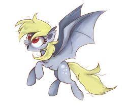 Size: 2000x1700 | Tagged: safe, artist:mirtash, derpibooru import, derpy hooves, bat pony, pony, vampire, bat ponified, derpybat, fangs, race swap, rcf community, simple background, solo, transparent background