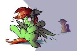 Size: 1280x853 | Tagged: safe, artist:heir-of-rick, derpibooru import, daring do, oc, oc:dorito dew, chips, controller, doritos, face paint, food, gaming, headset, tongue out, unmoving plaid