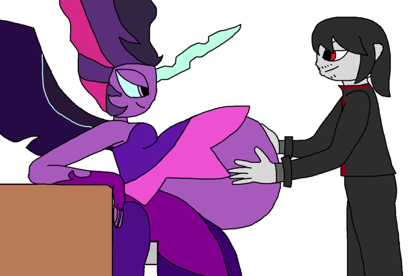 Size: 1616x1090 | Tagged: questionable, artist:creativitymaster, derpibooru import, sci-twi, twilight sparkle, oc, oc:flame thrower, equestria girls, 1000 hours in ms paint, hyper, hyper pregnancy, midnight sparkle, ms paint, pregnant