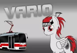 Size: 2880x2000 | Tagged: safe, artist:subway777, derpibooru import, oc, oc:vario, ponified, unofficial characters only, pegasus, pony, solo, tram