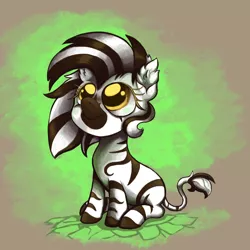 Size: 4724x4724 | Tagged: absurd resolution, artist:colourbee, cute, derpibooru import, eyelashes, female, filly, gradient background, looking up, oc, oc:shansai, safe, sitting, smiling, solo, unofficial characters only, zebra