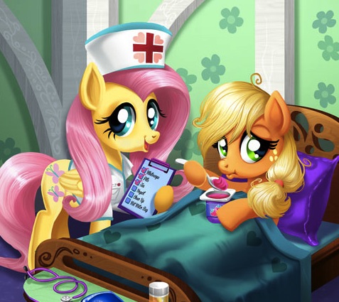 Size: 477x425 | Tagged: applejack, artist needed, derpibooru import, flash game, fluttershy, nurse, safe