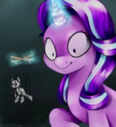 Size: 800x880 | Tagged: artist:okaces, derpibooru import, magic, puppet, safe, solo, starlight glimmer