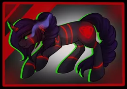 Size: 1000x700 | Tagged: safe, artist:fur-what-loo, derpibooru import, oc, oc:raribot, unofficial characters only, pony, robot, robot pony, darkness, darkside, raribot, solo