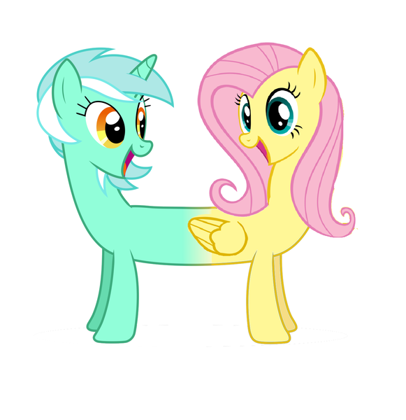 Size: 1321x1365 | Tagged: conjoined, derpibooru import, fluttershy, fusion, lyra heartstrings, lyrashy, safe, shyra, two heads, what if, what if lyra never met bon bon