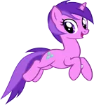 Size: 2609x2918 | Tagged: safe, artist:ironm17, derpibooru import, amethyst star, pony, unicorn, background pony, female, jumping, looking back, mare, open mouth, simple background, smiling, solo, transparent background, vector