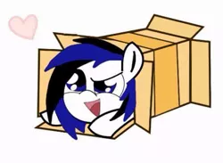 Size: 513x375 | Tagged: safe, artist:kryptorthekreator, derpibooru import, oc, oc:zero izubaki, unofficial characters only, pegasus, pony, box, cute, pony in a box, solo