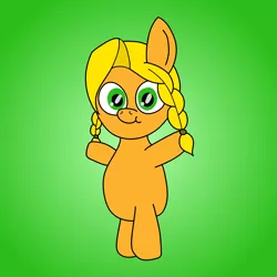 Size: 1680x1680 | Tagged: safe, artist:vitalspark, derpibooru import, oc, oc:daffodil spark, unofficial characters only, pony, baby, baby pony, bipedal, braid, solo