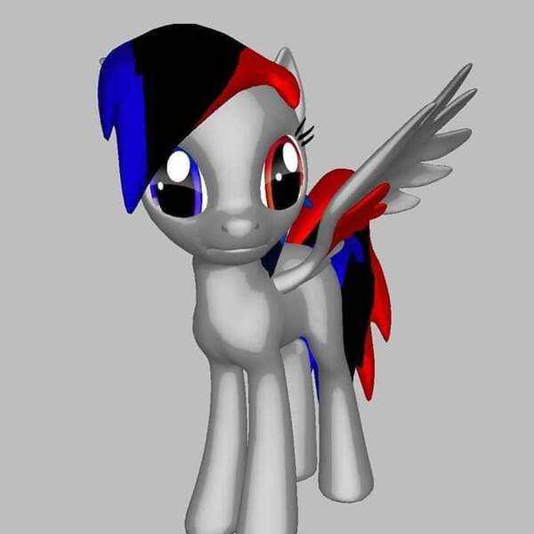 Size: 720x720 | Tagged: safe, artist:kryptorthekreator, derpibooru import, oc, oc:zero izubaki, unofficial characters only, pegasus, pony, 3d, solo