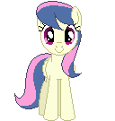 Size: 128x135 | Tagged: safe, artist:onil innarin, derpibooru import, bons away, pony, c:, female, looking at you, mare, pixel art, simple background, solo, transparent background