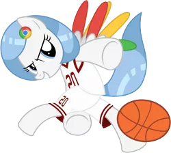 Size: 6850x6150 | Tagged: absurd resolution, artist:caliazian, ball, basketball, browser ponies, clothes, derpibooru import, internet, jersey, oc, oc:google chrome, ponified, safe, simple background, solo, sonic adventure, sports, .svg available, transparent background, unofficial characters only, vector