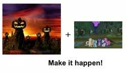 Size: 1055x609 | Tagged: safe, derpibooru import, everfree forest, exploitable meme, make it happen, meme, pumpkin hill, sonic adventure 2