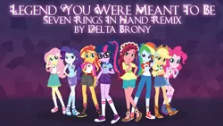 Size: 1920x1080 | Tagged: safe, artist:dashiemlpfim, artist:imperfectxiii, derpibooru import, applejack, fluttershy, gloriosa daisy, pinkie pie, rainbow dash, rarity, sci-twi, sunset shimmer, twilight sparkle, equestria girls, legend of everfree, camp everfree outfits, clothes, converse, crossover, humane five, humane seven, humane six, sega, shoes, sneakers, sonic and the secret rings, sonic the hedgehog (series)