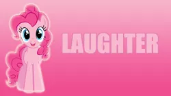 Size: 1920x1080 | Tagged: artist:kevinerino, derpibooru import, edit, gradient background, one word, part of a set, pinkie pie, safe, solo, wallpaper, wallpaper edit