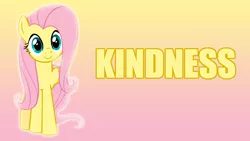 Size: 1920x1080 | Tagged: artist:kevinerino, derpibooru import, edit, fluttershy, gradient background, one word, part of a set, safe, solo, wallpaper, wallpaper edit