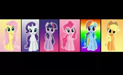 Size: 4080x2492 | Tagged: applejack, artist:kevinerino, derpibooru import, fluttershy, mane 6 remix, mane six, pinkie pie, rainbow dash, rarity, safe, twilight sparkle, wallpaper