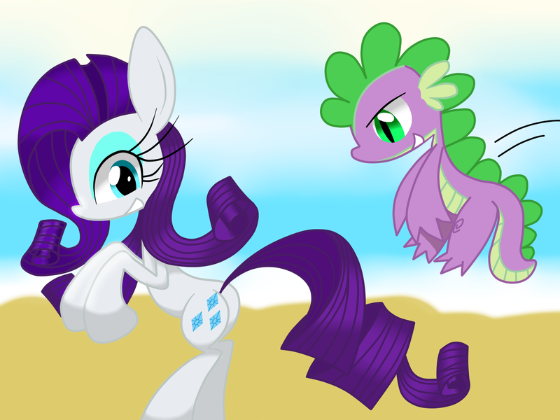 Size: 1600x1200 | Tagged: safe, artist:lovehtf421, derpibooru import, rarity, spike, beach, male, plot, shipping, sparity, straight