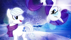 Size: 1920x1080 | Tagged: artist:dashiesparkle, artist:pwnagespartan, artist:sxakalo, clothes, crack shipping, derpibooru import, diamond duo, double diamond, lidded eyes, male, rarity, safe, scarf, shipping, snow, song reference, stars, straight, thepianoguys, vector, wallpaper, when stars & salt collide