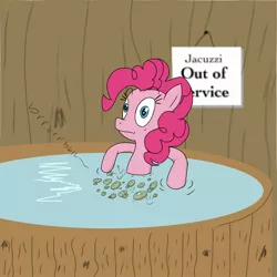 Size: 1800x1800 | Tagged: safe, artist:gassipons, derpibooru import, pinkie pie, earth pony, pony, accident, bath, bubble, embarrassed, fart, farting bubbles, female, gas, mare, solo