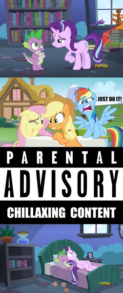 Size: 1500x3570 | Tagged: angry, applejack, artist:titanium-pony, bed, bedroom, bedroom eyes, card, chillaxing, derpibooru import, edit, edited screencap, every little thing she does, flirting, fluttershy, implied sex, just do it, like a boss, male, meme, parental advisory, rainbow dash, screencap, screencap comic, shipping, sleeping, sparlight, spike, starlight glimmer, starlight's room, straight, suggestive, unf, yelling