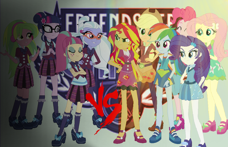 Size: 1024x662 | Tagged: artist needed, safe, derpibooru import, applejack, fluttershy, lemon zest, pinkie pie, rainbow dash, rarity, sci-twi, sour sweet, sugarcoat, sunset shimmer, twilight sparkle, equestria girls, friendship games, clothes, crystal prep academy uniform, crystal prep shadowbolts, high heels, mary janes, pleated skirt, school uniform, shoes, skirt, sneakers, socks, wondercolts