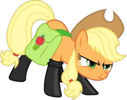 Size: 10733x8447 | Tagged: safe, artist:kevinerino, derpibooru import, applejack, absurd resolution, fireproof boots, saddle bag, simple background, solo, .svg available, transparent background, vector