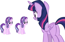 Size: 13638x8885 | Tagged: safe, artist:cyanlightning, derpibooru import, starlight glimmer, twilight sparkle, twilight sparkle (alicorn), alicorn, pony, every little thing she does, .svg available, absurd resolution, double, duality, simple background, transparent background, vector