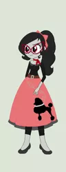 Size: 286x744 | Tagged: safe, artist:obeliskgirljohanny, artist:selenaede, derpibooru import, oc, oc:seraphim cyanne, unofficial characters only, equestria girls, 1950s, base used, humanized, poodle skirt, solo