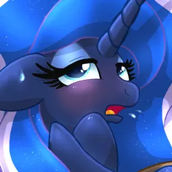 Size: 1100x1100 | Tagged: ahegao, artist:joakaha, blushing, derpibooru import, female, open mouth, princess luna, solo, solo female, suggestive