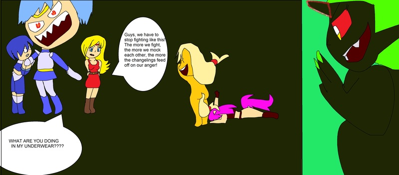 Size: 4308x1896 | Tagged: 1000 hours in ms paint, angry, applejack, artist:my little brony friend, comic:the marvelous futajack, derpibooru import, ms paint, queen chrysalis, questionable