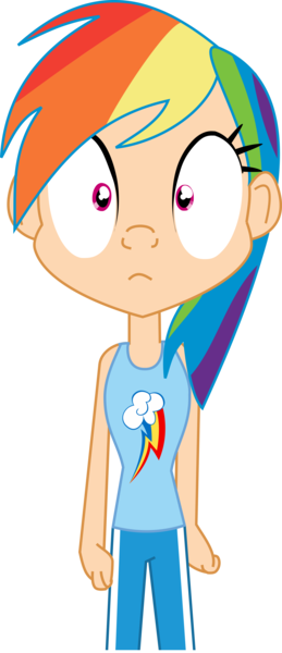 Size: 2000x4638 | Tagged: artist:michaelsety, derpibooru import, every little thing she does, fiducia compellia, human, humanized, hypnosis, hypnotized, looking at you, rainbow dash, safe, scene interpretation, simple background, solo, transparent background, wide eyes