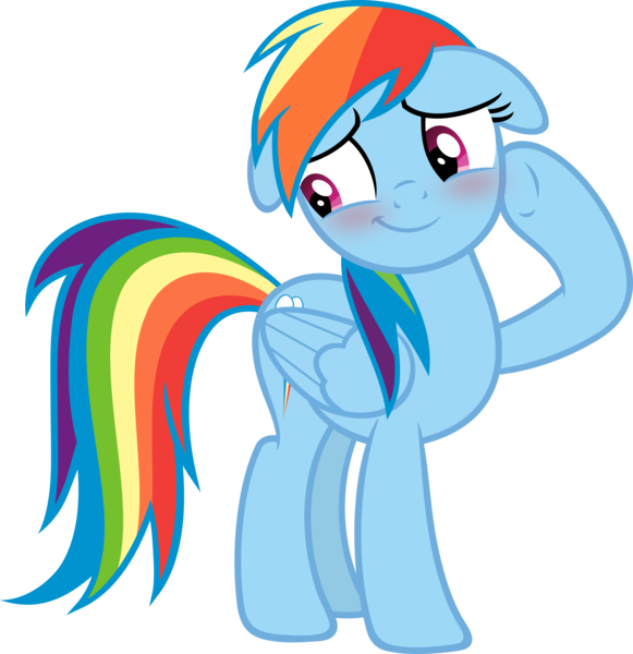 Size: 5806x6000 | Tagged: safe, artist:slb94, derpibooru import, rainbow dash, pegasus, pony, stranger than fan fiction, absurd resolution, blushing, cute, embarrassed, flattered, floppy ears, looking away, simple background, solo, transparent background, vector