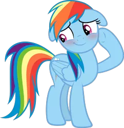 Size: 5806x6000 | Tagged: safe, artist:slb94, derpibooru import, rainbow dash, pegasus, pony, stranger than fan fiction, absurd resolution, blushing, cute, embarrassed, flattered, floppy ears, looking away, simple background, solo, transparent background, vector