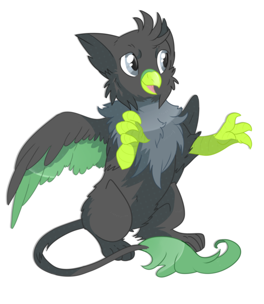 Size: 1024x1176 | Tagged: safe, artist:rannarbananar, derpibooru import, oc, oc:lightning fluff, unofficial characters only, gryphon, solo