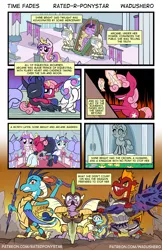 Size: 1280x1978 | Tagged: artist:wadusher0, comic, comic:time fades, crying, derpibooru import, dragon, funeral, garble, mortality blues, oc, oc:arcane, oc:shine bright, princess cadance, princess ember, princess flurry heart, safe, spike