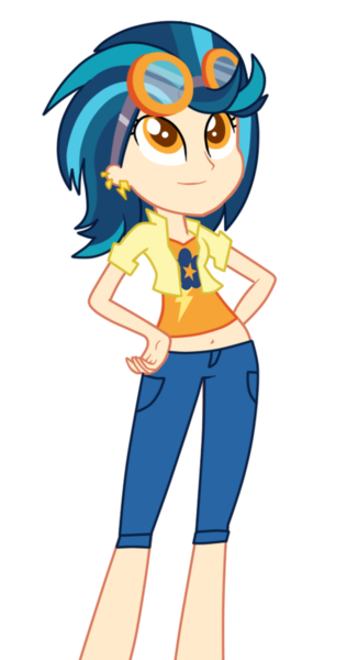 Size: 1000x1900 | Tagged: safe, artist:luckyclau, derpibooru import, indigo zap, equestria girls, outfit, simple background, solo, transparent background, vector