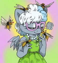 Size: 582x627 | Tagged: anthro, anthro oc, artist:kaemantis, cropped, cute, derpibooru import, hornet, magical lesbian spawn, oc, oc:silver belle, offspring, parent:silver spoon, parents:silverbelle, parent:sweetie belle, safe, solo, unofficial characters only, wasp