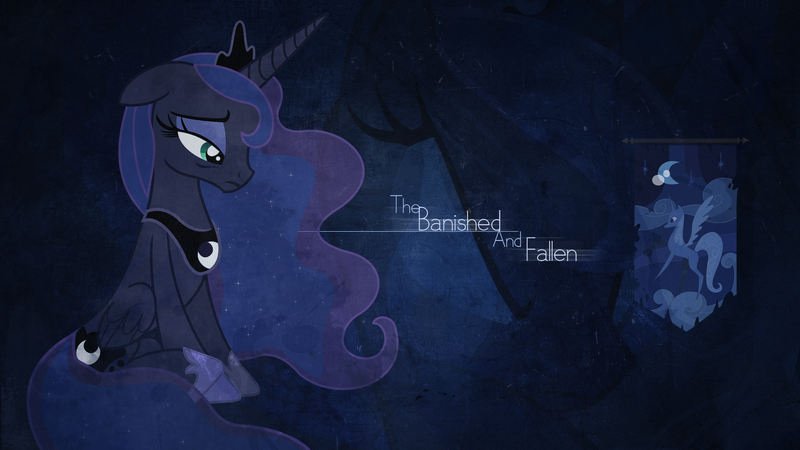 Size: 1920x1080 | Tagged: safe, artist:auburnborbon, artist:azarathedragon, artist:credechica4, artist:summonneryuna, derpibooru import, princess luna, alicorn, pony, angry, female, glowing eyes, mare, sad, solo, tapestry, vector, wallpaper