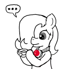 Size: 640x600 | Tagged: safe, artist:ficficponyfic, derpibooru import, oc, oc:emerald jewel, unofficial characters only, earth pony, pony, colt quest, child, cockring, colt, concerned, foal, male, monochrome, neo noir, partial color, solo, story included, worried