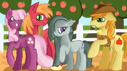 Size: 1280x720 | Tagged: safe, artist:jbond, derpibooru import, big macintosh, braeburn, cheerilee, marble pie, earth pony, pony, braeble, cheerimac, crying, female, flower, fluffy, male, marblemac, shipping, stallion, straight, sweet apple acres