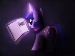 Size: 3600x2700 | Tagged: artist:sandyfortune, book, crossover, derpibooru import, linking book, myst, safe, solo, that pony sure does love books, twilight sparkle
