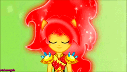 Size: 600x338 | Tagged: safe, derpibooru import, screencap, sunset shimmer, equestria girls, legend of everfree, animated, crystal guardian, gif, metamorphosis, ponied up, solo, transformation, watermark